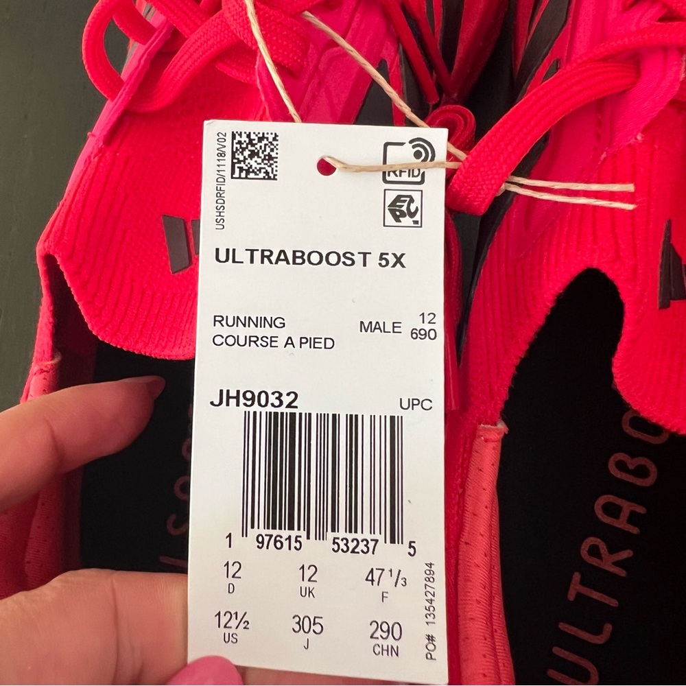💙New💙 ADIDAS Ultraboost 5X Pure Ruby Black - Picture 9 of 10
